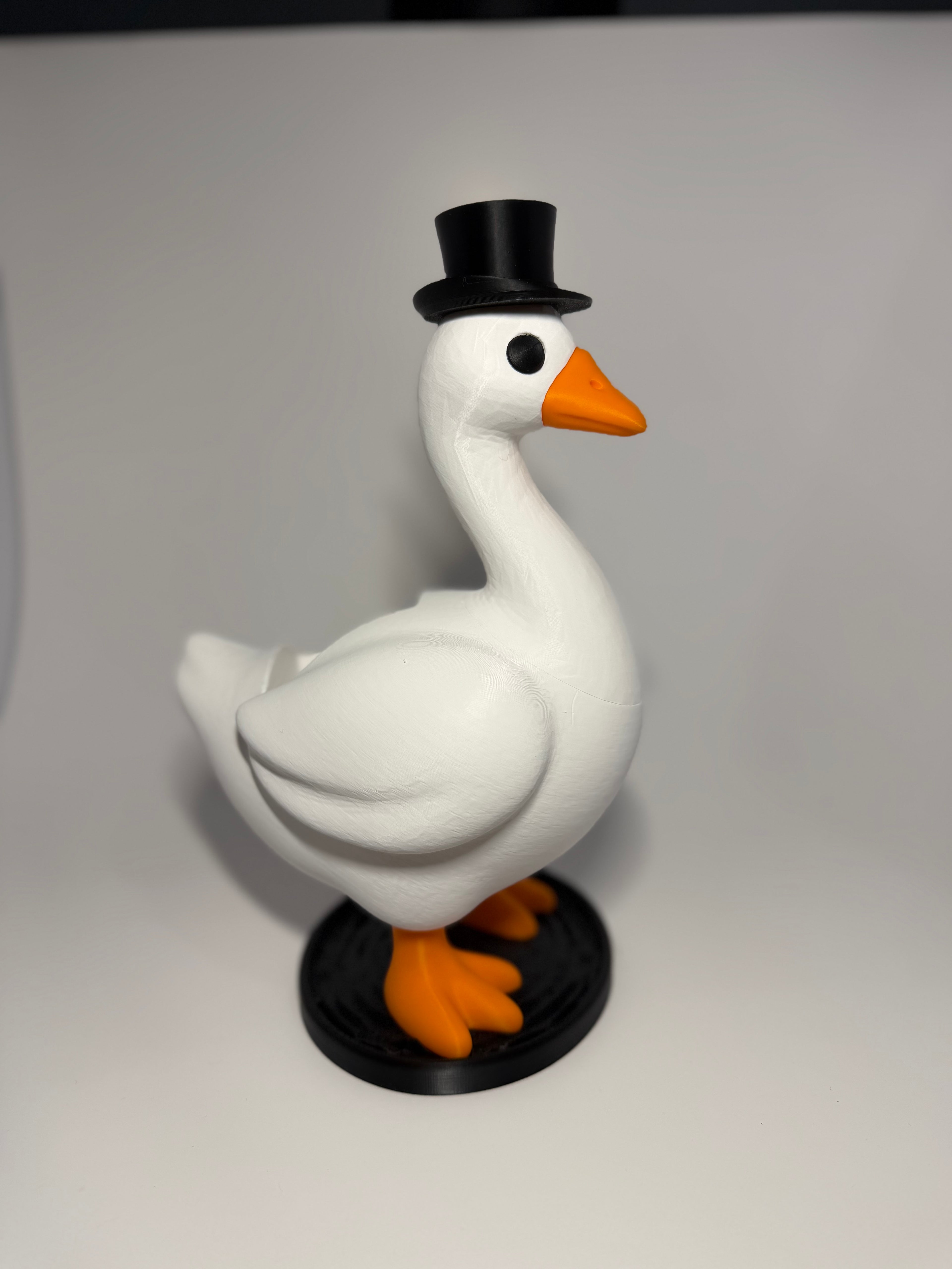 3D Printed Goose Soap Dispenser Holder | Fits Foaming Hand Soap | Cute Kitchen & Bathroom Decor | Optional Top Hat