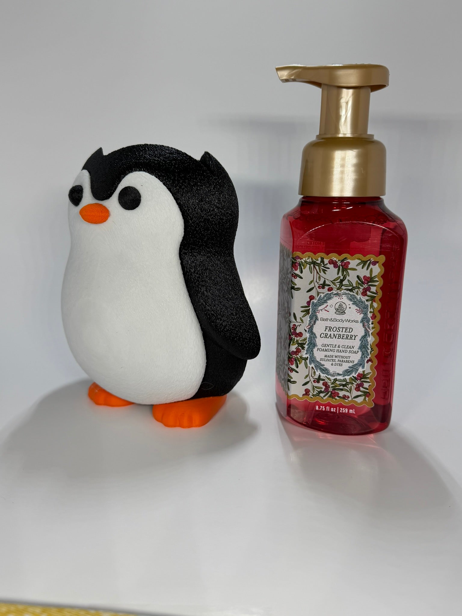 Penguin Custom 3D Printed Soap Holder for Bath and Body Works Soap Dispenser Base