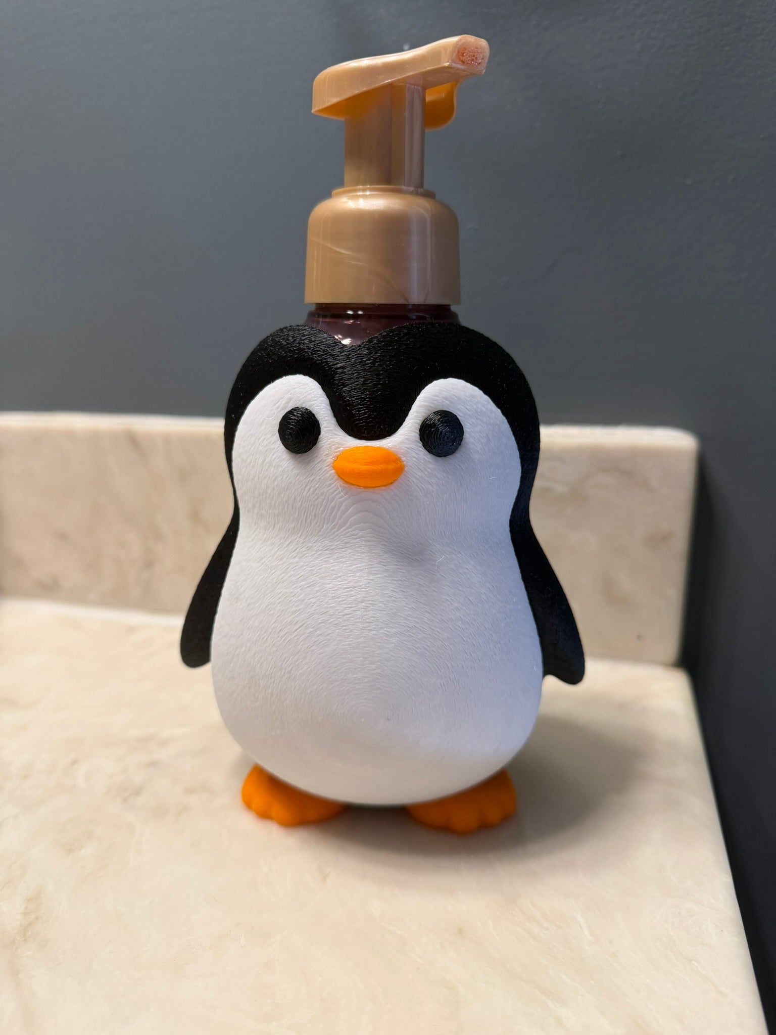 Penguin Custom 3D Printed Soap Holder for Bath and Body Works Soap Dispenser Base