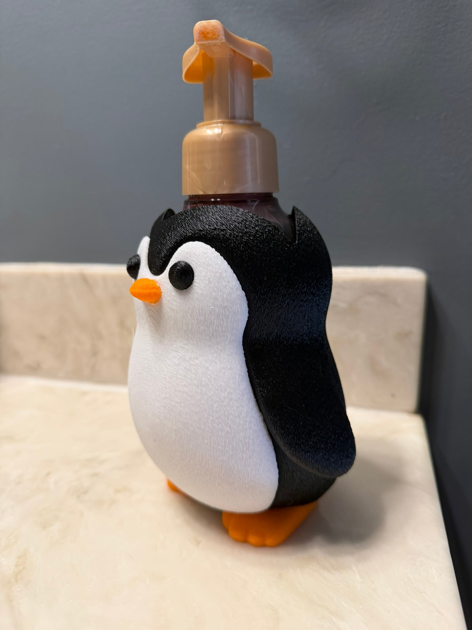 Penguin Custom 3D Printed Soap Holder for Bath and Body Works Soap Dispenser Base